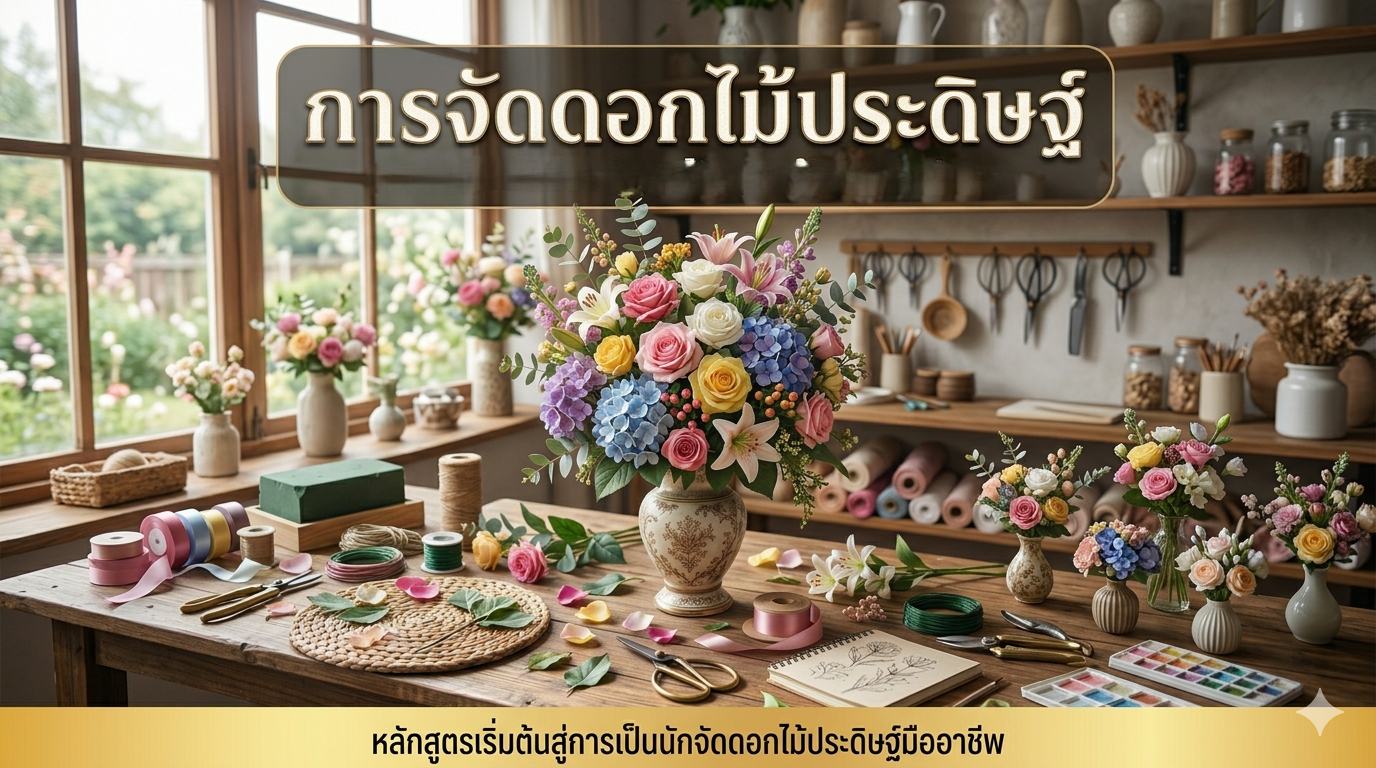 หลักสูตรการจัดดอกไม้ประดิษฐ์