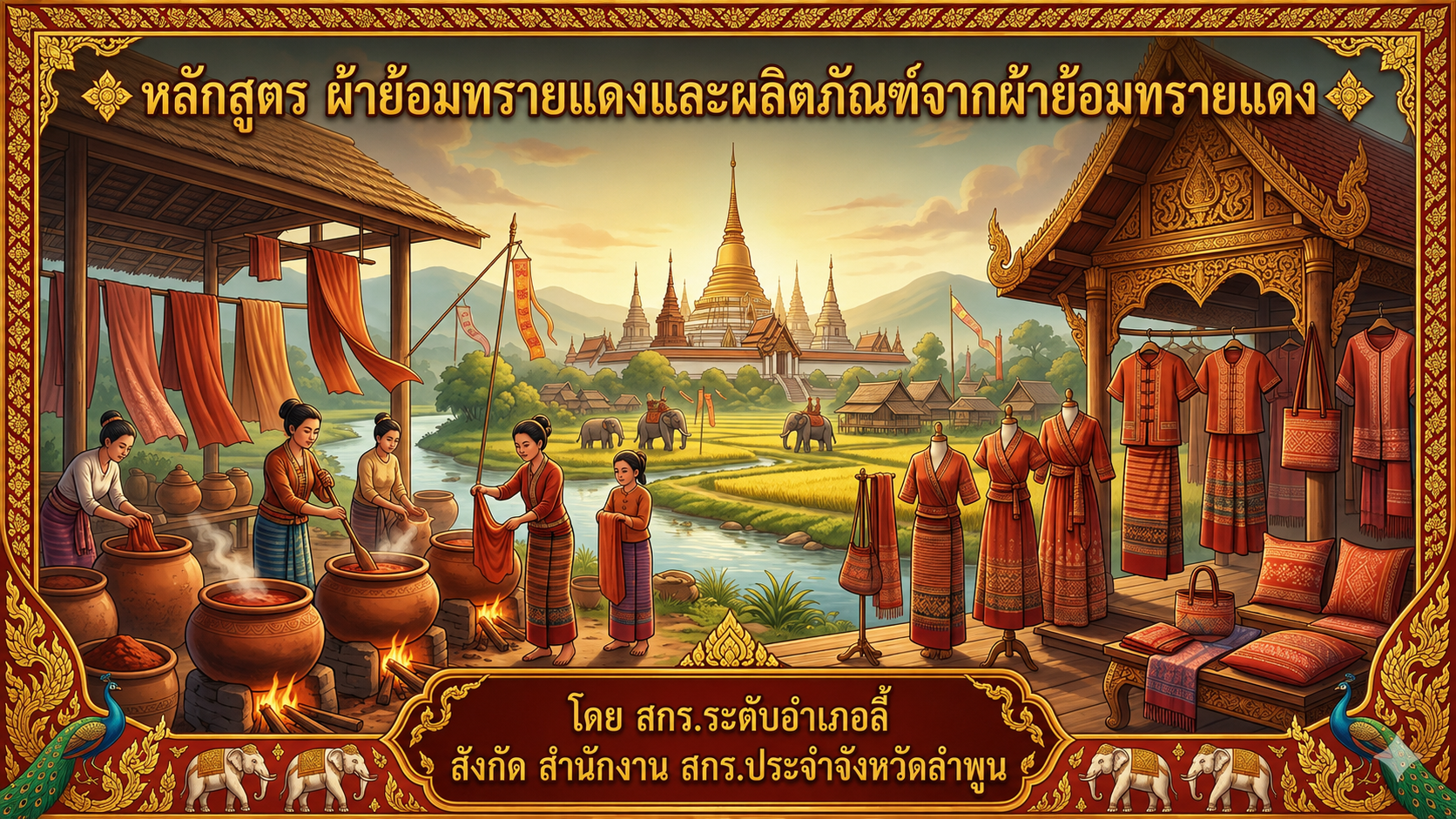 หลักสูตรการย้อมผ้าทรายแดงและผลิตภัณฑ์ผ้าย้อมจากทรายแดง