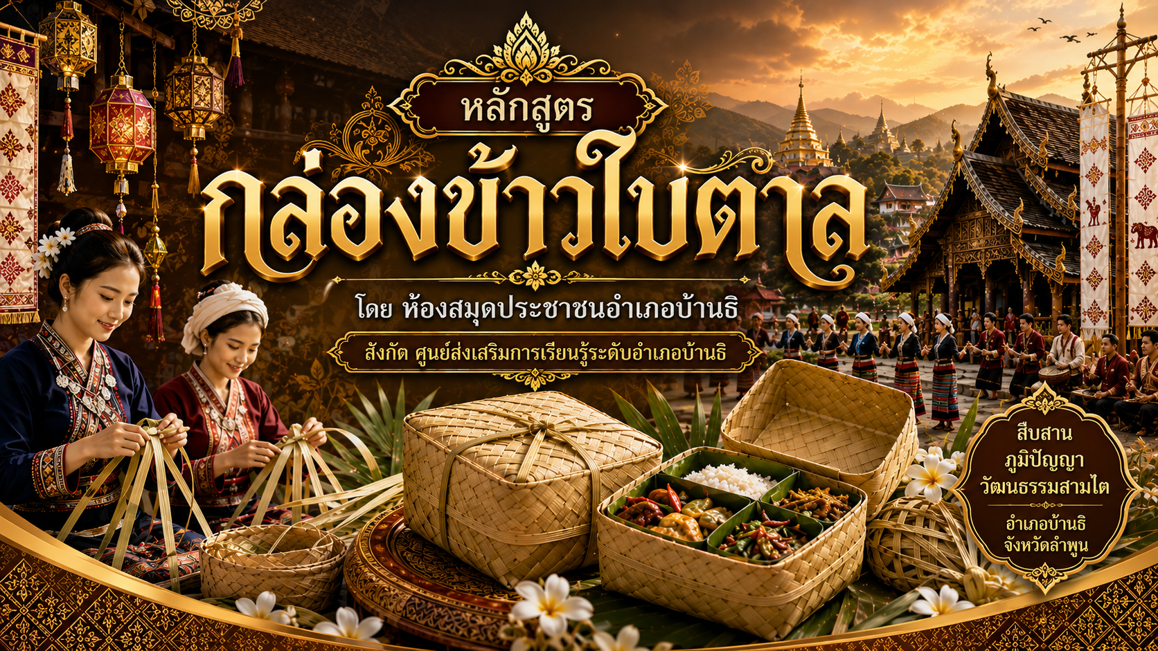 หลักสูตร กล่องข้าวใบตาล สืบสานภูมิปัญญา วัฒนธรรมสามไต
