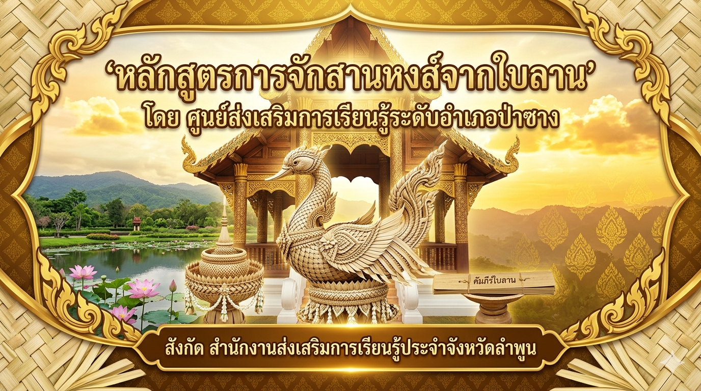 การจักสานหงส์จากใบลาน