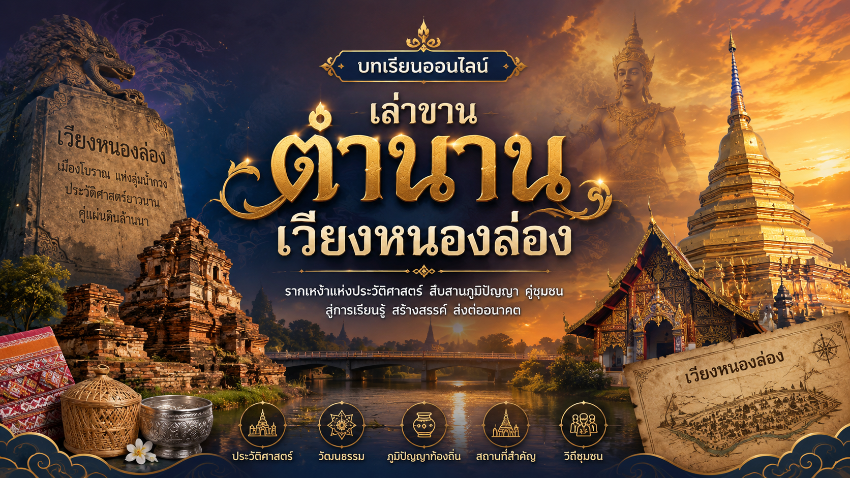 บทเรียนออนไลน์ เล่าขานตำนานเวียงหนองล่อง 