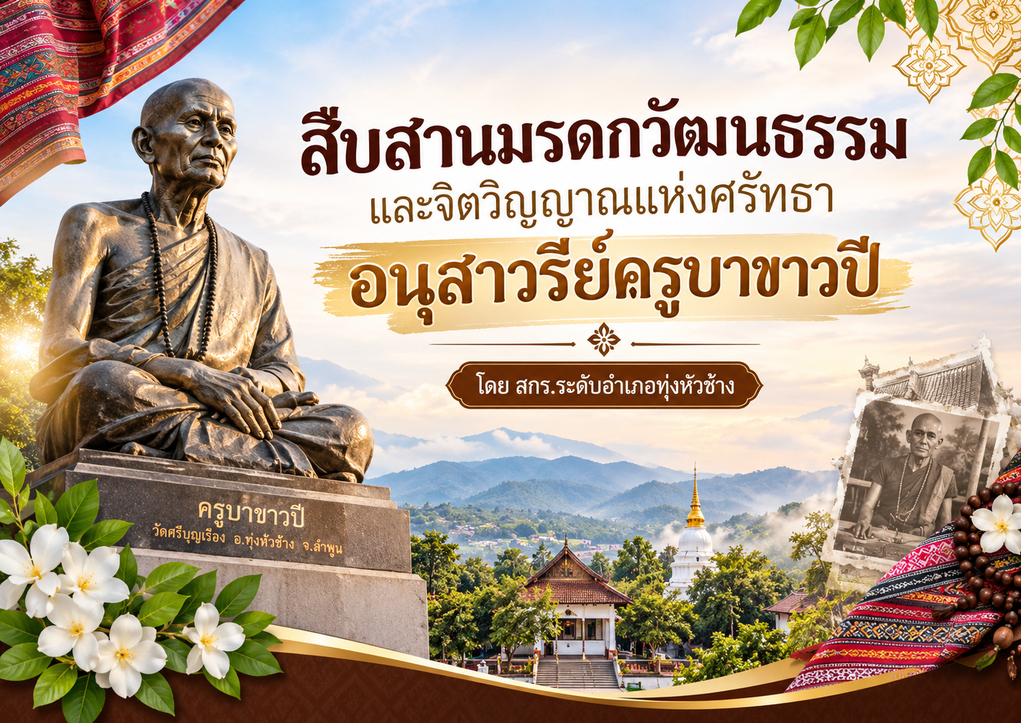 สืบสานมรดกวัฒนธรรมและจิตวิญญาณแห่งศรัทธาอนุสาวรีย์ครูบาขาวปี