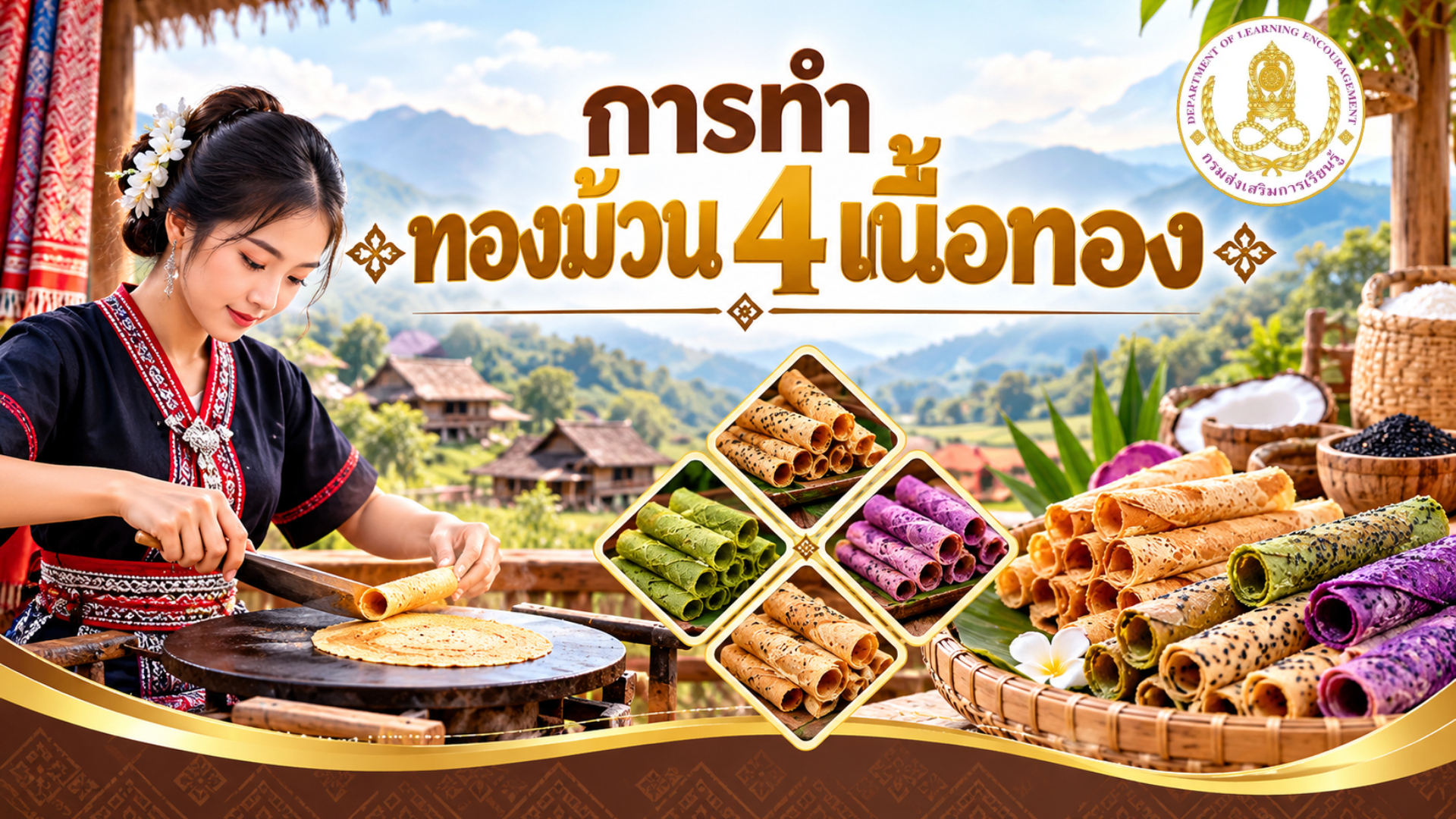 การทำทองม้วน 4 เนื้อทอง