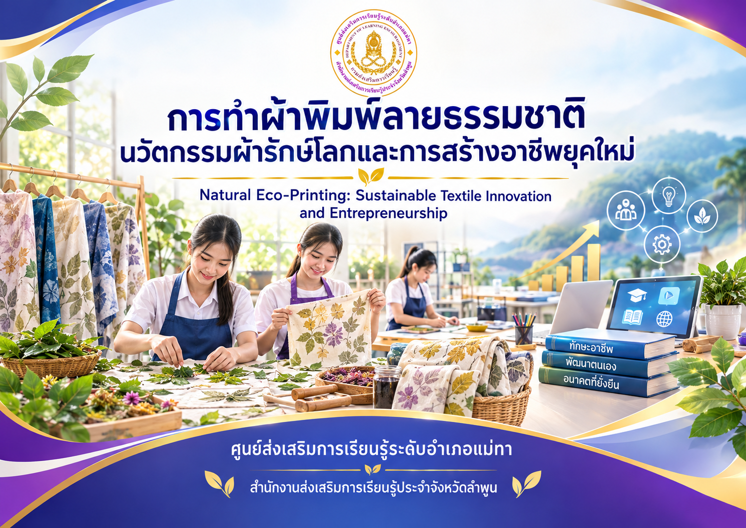 การทำผ้าพิมพ์ลายจากสีธรรมชาติ นวัตกรรมผ้ารักษ์โลกและการสร้างอาชีพยุคใหม่