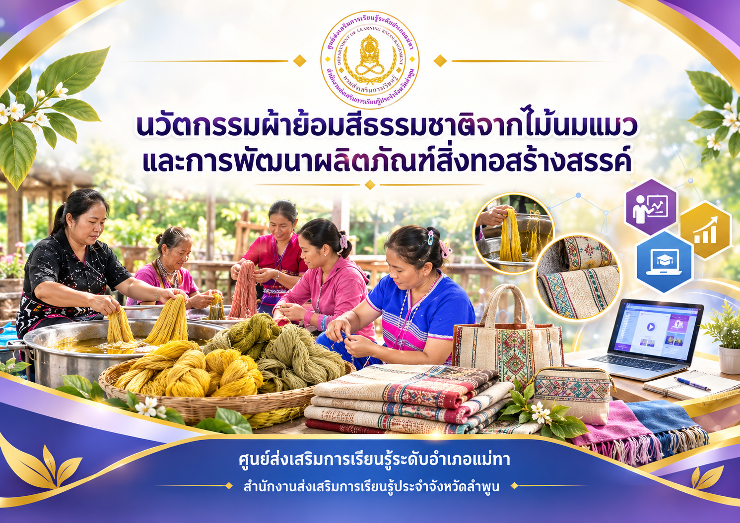 นวัตกรรมผ้าย้อมสีธรรมชาติจากไม้นมแมวและการพัฒนาผลิตภัณฑ์สิ่งทอสร้างสรรค์ I(nnovation of Nom Maeo Natural Dye Fabrics and Creative Textile Product Development)