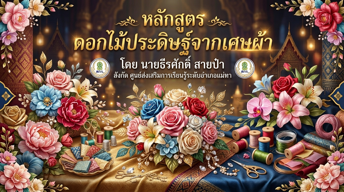 ดอกไม้ประดิษฐ์จากเศษผ้า
